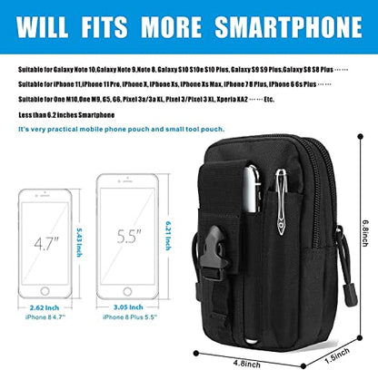 Belt Pouch, Tactical Molle Phone Pouch EDC Utility Pouches Waist Bag, Small Cell Phone Holster Gear Tool Gadget Pocket for Men - color: Shoulder Strap-Khaki