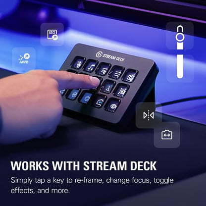 Elgato Facecam Pro, True 4K60 Ultra HD Webcam for Live Streaming, Gaming, Video Calls, Advanced Light Correction, DSLR Style Control, Wide Angle, Works with OBS, Teams,Zoom, PC/Mac, Black (Renewed)