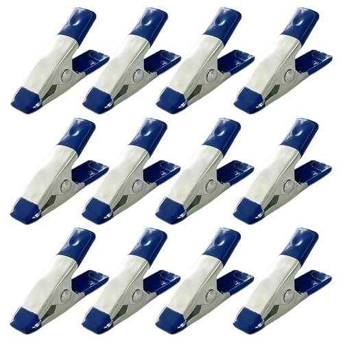 12PCS Small Spring Clamps 2 Inch Mini Metal Clips 3/4 Inch Jaw Opening for Woodworking Crafts Backdrop Photography Studio Home Decoration Industrial, Blue - color: Blue