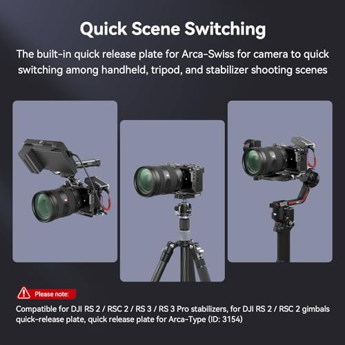 SmallRig Cage Kit for Sony A7C II / A7CR with a Cable Clamp for HDMI, Full Access Vlog Making Camera Video Cage for Sony Alpha 7C II/Alpha 7CR with Hinge Arm, Built-in QR Plate for Arca - style: Normal Cage