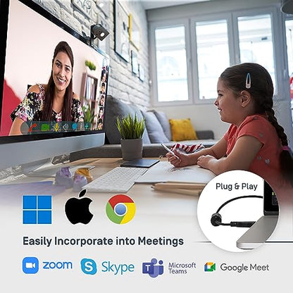 IPEVO MP-8M Multi-Purpose 4K USB Webcam, Microphone with AI Noise Reduction, Flexible mounting Options, for Video Calls, Gaming, Streaming, Conferencing, Hybrid Work, Streaming, Vlogging