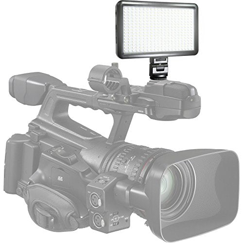 Vidpro LED-300 Photo and Video Light Kit - On Camera Panel LED Light - Adjustable and Dimmable Light Fits Cameras Video Camcorders and DLSR w/Hot Shoe Includes Rechargeable Battery Diffuser and More - size: LED-300