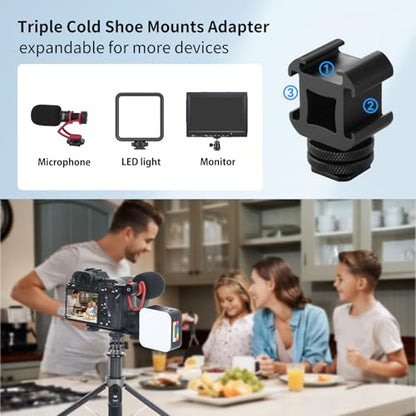 UTEBIT Pocket 3 Phone Holder Mount, Pocket 3 Accessories Cell Phone Mount with 1/4" Threads Screw and Extension Rod Compatible with DJI Osmo Pocket 3, Cold Shoe Used Tripod Selfie Stick, Black