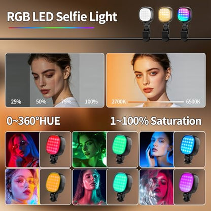 Overhead Phone Mount with RGB Light, Phone Holder for Content Creators, Flexible Articulating Arm Phone Mount for Desk for Live Streaming, Meeting, Cooking, Filming, Nail Techs - Perfect for Creators