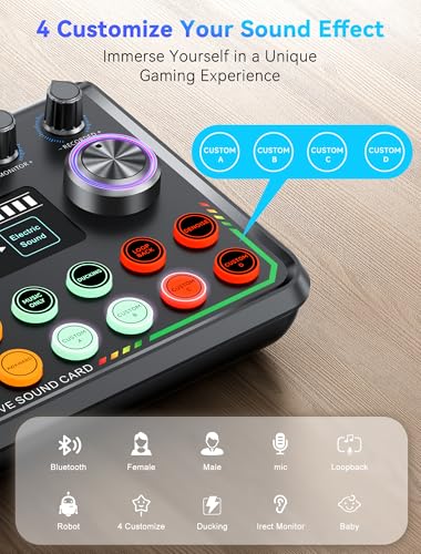 SINWE Podcast Equipment Bundle,Audio Interface with Studio Condenser Microphone for Smartphone & PC,Plug-and-Play Live Sound Card,Perfect for Streaming, Singing, YouTube & Gaming