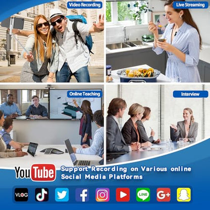 4 in 1 Mini Microphone Wireless Lavalier Microphone for iPhone Android Computer Laptop Camera USB-C,2.4G Ultra-Low Delay,Noise Reduction,Double Lapel Microphone for YouTube TikTok Vlog
