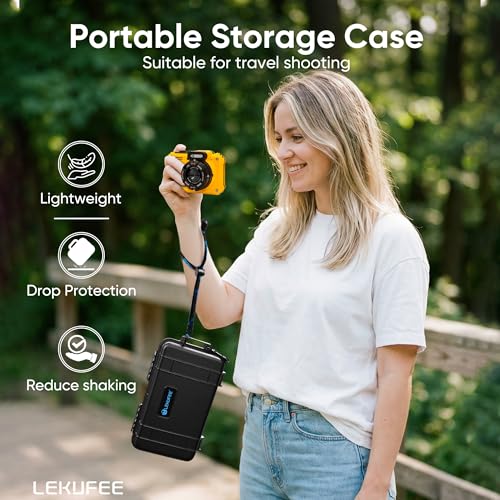 Lekufee Travel Waterproof Hard Case for Kodak PIXPRO WPZ2 Digital Camera, Battery, and other Accessories(Case & Bag Only)