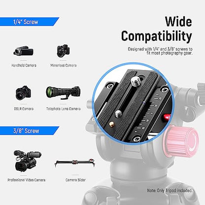NEEWER 79"/200cm Video Tripod, Heavy Duty Aluminum Alloy Camera Tripod Stand with 360° Fluid Drag Head, QR Plate Compatible with Canon Nikon Sony and Other DSLR Camera Camcorder, Load Up to 17.6lb/8kg - style: TP-M200