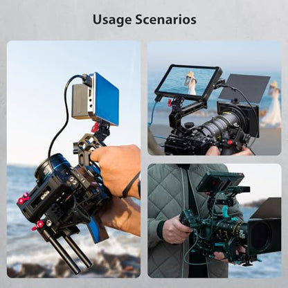 Camera Monitor Mount with Cold Shoe, Aluminum Cold Shoe Mount Adapter with 1/4″ Screw for LED Light Microphone Cage, Field Monitor Holder 360° Swivel & 180° Tilt Damping (63146) - style: With Knob - Cold Shoe Base