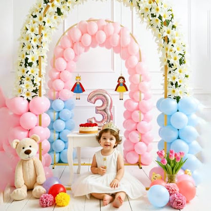 Set of 3 Metal Arch Backdrop Stand with Cover Set, (7.2FT, 6.6FT, 6FT Wedding Arch and Cover Set), Backdrop Arch for Party, Baby Shower, Birthday, and Graduation Ceremony - color: Yellow, size: 7.2ft+6.6ft+6ft