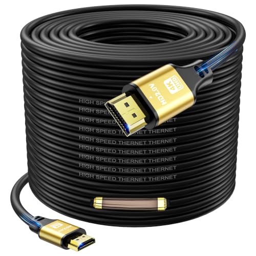 150FT Long Hdmi Cable, 4K@60Hz, 18Gbps High Speed HDMI 2.0 Cord, Ultra HD,Ethernet Audio Return, Video 4K, 1080p, 3D, Arc, HDR Compatible with Xbox, HDTV, PS5/PS4, Laptop(Gold) - size: 150FT