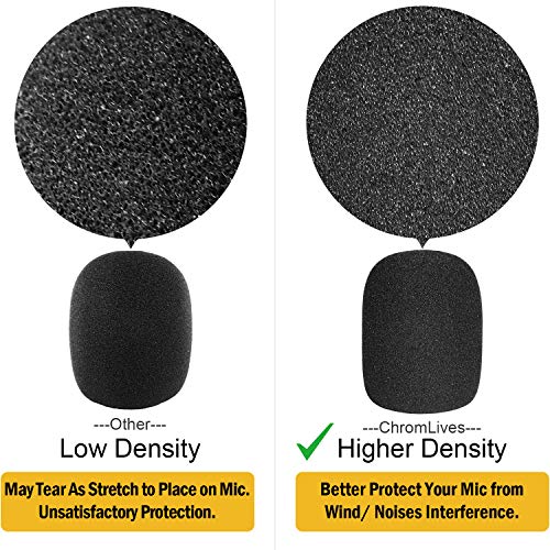 ChromLives Microphone Cover Microphone Windscreen Foam Cover Black Top Grade 6 Pack - color: 6 Pack