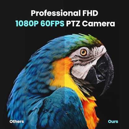 AI Auto Tracking PTZ Camera 3G-SDI/USB3.0/HDMI/LAN PoE 30X Optical and 8X Digital Zoom Live Streaming Camera 1080P 60FPS for Church Services Worship Education Events vMix OBS YouTube - color: glossy black