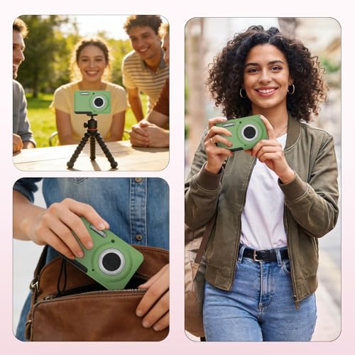 Case for Kodak PIXPRO FZ55,FZ55 accessories,Soft Silicone Protective Case,Comes with 2 Screen Protectors and 1 Wrist Strap - Matcha green - color: Matcha green