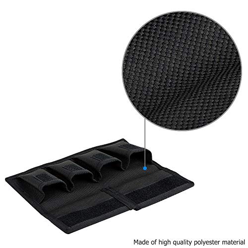 Camera Battery Pouch Holder Case for 4 PCS Sony NP-F550 NP-FW50 NP-FZ100 NP-BX1 Canon LP-E6 LP-E8 LP-E10 LP-E12 LP-E17 Fuji NP-W126 Nikon EN-EL14 EN-EL15 with Zipped Pocket to Store SD TF XQD CF Cards - size: 4 Slot+2 Zippered Pockets