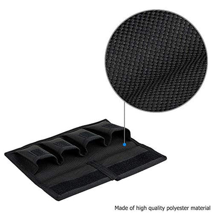 Camera Battery Pouch Holder Case for 4 PCS Sony NP-F550 NP-FW50 NP-FZ100 NP-BX1 Canon LP-E6 LP-E8 LP-E10 LP-E12 LP-E17 Fuji NP-W126 Nikon EN-EL14 EN-EL15 with Zipped Pocket to Store SD TF XQD CF Cards - size: 4 Slot+2 Zippered Pockets