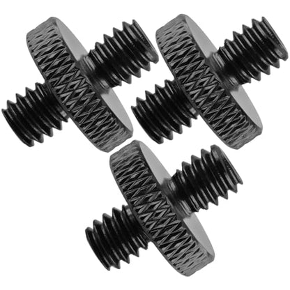 3-Pack 1/4" Male to Male Tripod Nut Connectors, Aluminum, Black - style: 1/4" male to 1/4" male