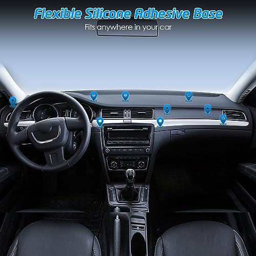 Magnetic Phone Car Mount, Universal Stick On Rectangle Flat Dashboard Magnetic Car Mount Holder, for Cell Phones and Mini Tablets -Extra Strong with 10 Magnets!