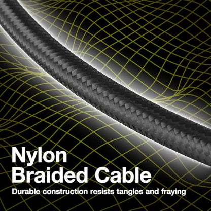 BoxWave Cable Compatible with AOCHUAN Phone Gimbal Stabilizer - DirectSync PD Cable (3ft) - USB-C to USB-C (100W), Type C Braided Charge and Fast Sync - Jet Black