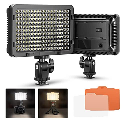 Neewer on Camera Video Light Photo Dimmable 176 LED Panel with 1/4" Thread for Canon, Nikon, Sony and Other DSLR Cameras, 5600K (Battery Not Included)
