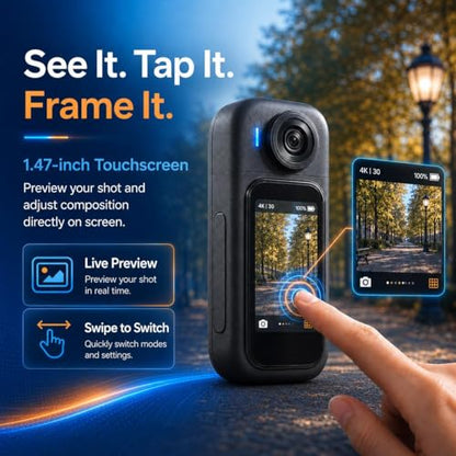 1080P Body Cam, Wearable Camera, POV Recorder, 32GB, Touchscreen | 2.5H wearable POV kit with 32GB, magnetic clip, back clip, touchscreen and WiFi App for travel, walks and vlogs - size: H9132G