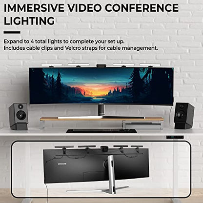 HumanCentric Video Conference Lighting, Add-On Only Light for Streaming and Video Conferencing, Add-On Only Kit Requires Existing Single or Double Kit, for Double, Triple, or Quadruple Light Setup, - size: Add-On Only Kit