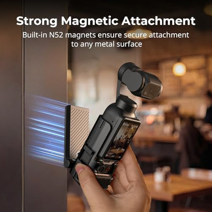 SMALLRIG Folding Magnetic Mount Stand for DJI Osmo Pocket 4P/4, 180° Damping Adjustable Arca-Swiss Backplate, Expansion Adapter with Bidirectional Mount, Cold Shoe Mount, 1/4"-20 Threaded Hole - 6009