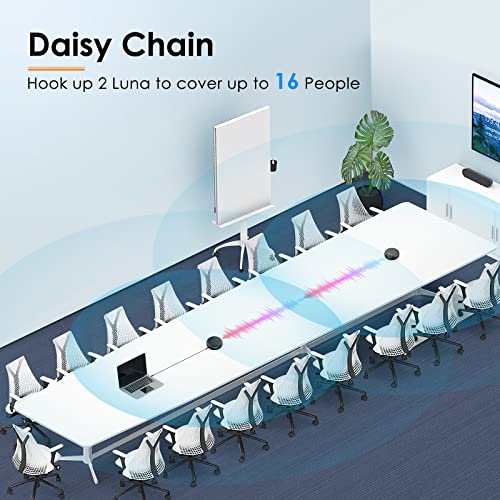 EMEET Conference Speaker and Microphone Luna 360° Voice Pickup w/Noise Reduction/Mute/Indicator USB Bluetooth Speakerphone w/Dongle for 8 People Daisy Chain for 16 Compatible with Leading Software - size: Black Luna for 8