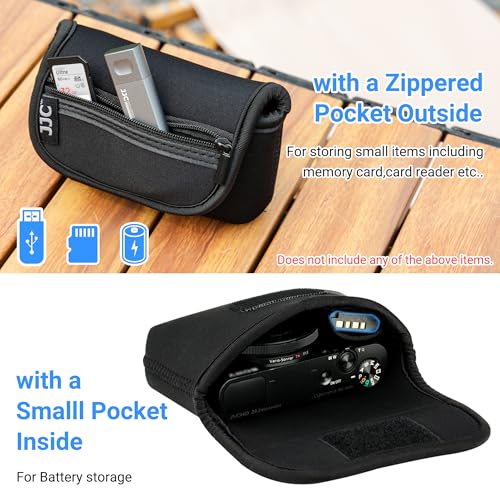 JJC Neoprene Compact Digital Camera Case Travel Pouch for Sony ZV-1 RX100 VII VA VI V IV III II DSC W800 W830 WX500 HX99 HX90V HX80 for Canon G7X III II G9X II SX740 SX730 SX620 SX610 ELPH 360 190 180