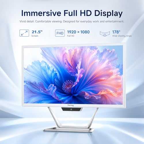 suevery All-in-One Desktop Computer, Core i5 16GB RAM 512GB SSD, HD Webcam Clear Calls,21.5 AIO Gaming pc,1080P Display, WiFi 6, Business All in One for Home Office Daily Use with Keyboard & Mouse