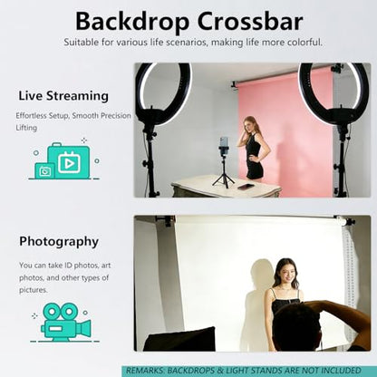 MagicLine Backdrop Poles,10ft/3m Stainless Steel Crossbar for Electric Motorized & Manual Studio Roller Background Support System, Crossbar for Backdrop Stand-Applicable to Home Photo Video