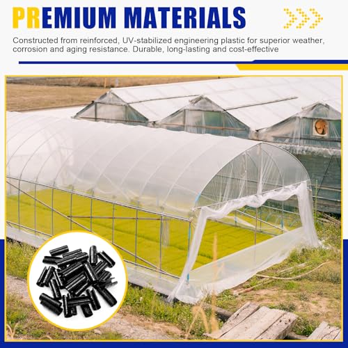 100 Pcs 1 Inch Greenhouse Clips, 25mm Black Plastic Clamp Garden Buildings Frame Snap PVC Pipe Tube Clips for Greenhouse Films Sunshade Nets Row Covers Shelters Fixing, Farming, Gardening - color: Black, size: 1 Inch