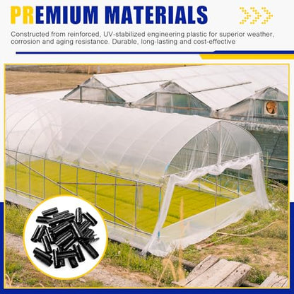 100 Pcs 1 Inch Greenhouse Clips, 25mm Black Plastic Clamp Garden Buildings Frame Snap PVC Pipe Tube Clips for Greenhouse Films Sunshade Nets Row Covers Shelters Fixing, Farming, Gardening - color: Black, size: 1 Inch