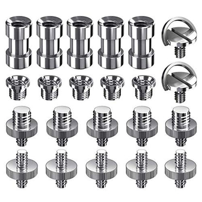Camera Screw Kit, SDTC Tech 22 pcs D-Ring Quick Release Plate Mount Screw 1/4"-20 and 3/8"-16 Thread Tripod Screw Adapter Converter for DSLR Camera/Monopod/Ballhead/Light Stand etc. - color: D-Ring Kit