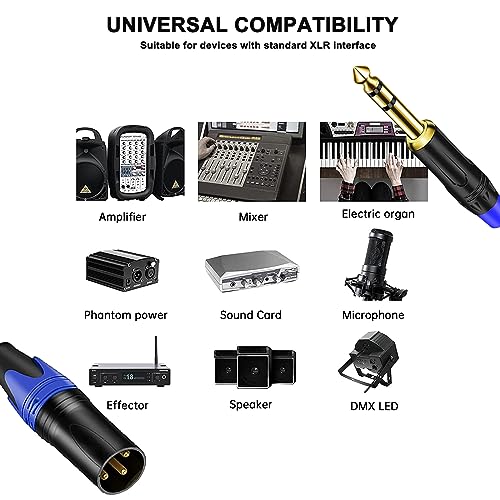 6.35mm Dual TRS to XLR Male Cable for Microphone, Mixer, Amplifier, 11.8inch, Dual1/4 TRS to XLR Audio Cable, Y Splitter Patch Cord, 3-Pinxlr to Dual 1/4 Male Converter Adapter Cable - style: 1PACK-11.8inch-Male