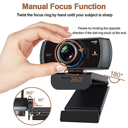 NexiGo N980P 1080P 60FPS Webcam with Microphone, HD USB Computer Camera, Built-in Dual Noise Reduction Mics, 120 Degrees Wide-Angle for Zoom/Skype/FaceTime/Teams, PC Mac Desktop (Renewed) - style: 1080p Webcam 60FPS