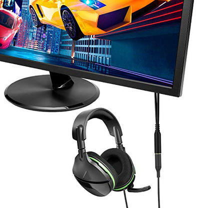 Maeline Headphone Splitter Adapter, 3.5mm Mic Cable for Computer, Headset 3.5mm Female to 2 Dual Male Microphone Audio Stereo Jack Earphones Port to Gaming Speaker PC - size: 1 Pack