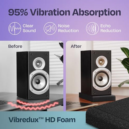 Pair of Studio Monitor Isolation Pads Premium Acoustic Foam to Elevate Audio Ideal Speaker Foam for 6.5-8 Inch Speakers Enhanced with Vibredux HD Foam for Superior Isolation - size: For 6.5″-8″ Monitors