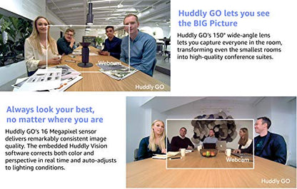 Huddly GO Work from Home Kit - USB Video Conferencing Camera with 150-Degree View and 4X Digital Zoom