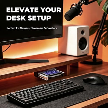 Slide-Out Under Desk Mount for Elgato Stream Deck MK.2 (15-Key), Stealth Holder with Smooth Metal Rails - Streamer Accessories for Gaming PC and Desk Setup