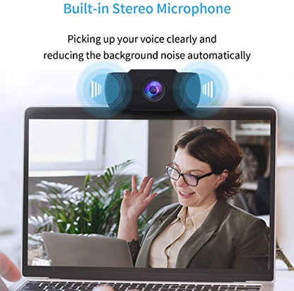 Wansview 1080P HD USB Webcam with Dual Microphone & Auto Light Correction, Compatible with Desktop Computer, Laptop and TV, Plug and Play Web Cam for Video Streaming, Conference, Gaming and Study