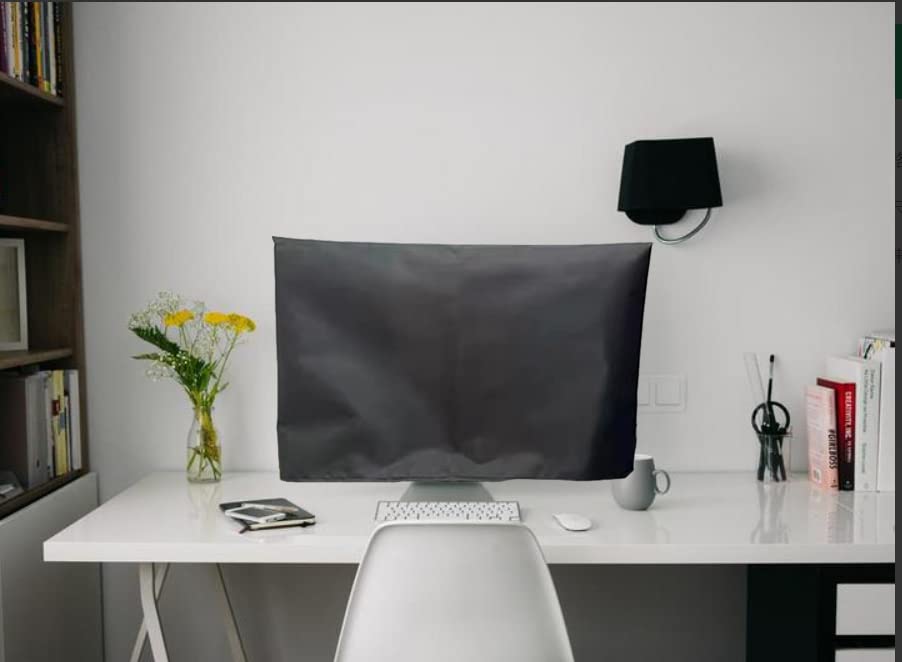 Computer Monitor Dust Cover Anti-Static Dustproof Protective Cover for LCD/LED/HD Panel Case Computer Sleeve Compatible with PC, Desktop and TV (27inch,Black)