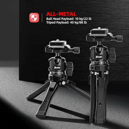 Zeadio Heavy Duty Metal Tripod Kit with Arca Ball Head - Universal Phone Vlogging Kit, Cell Phone Stand & Travel Tripod for iPhone/Android, Camera, Gimbal, Action Cam etc - style: With Arca Ball Head