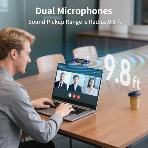 EMEET C60E Dual-Camera 4K Webcam for Streaming, Wide-Angle and Telephoto Cameras, Max 11X Hybrid Zoom & PDAF Autofocus, Remote Control, RGB Lighting, 2 Mics, Ideal for Livestreaming and Online Meeting - style: Dual-Camera w/ Remote