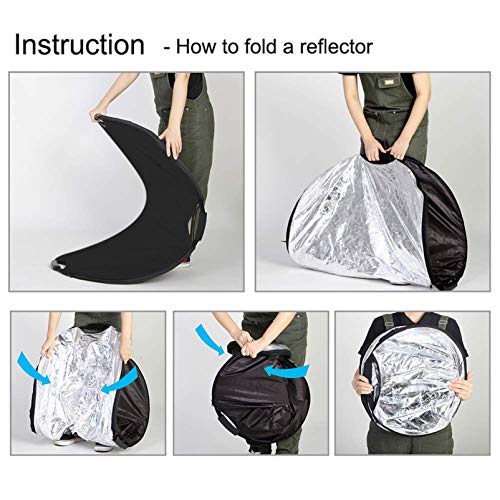 Selens 5-in-1 Oval Reflector with Handle for Photography Photo Studio Lighting & Outdoor Lighting (59 x 78 Inch) - size: 59 x 78 Inch Oval Reflector