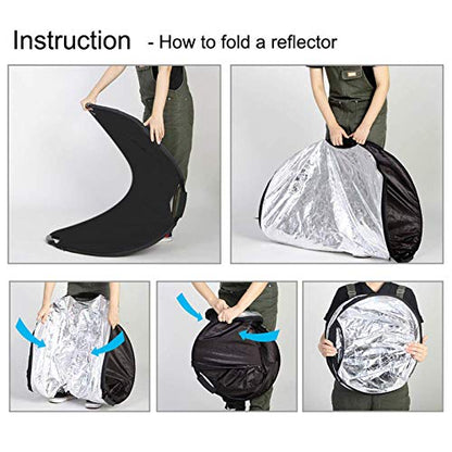 Selens 5-in-1 Oval Reflector with Handle for Photography Photo Studio Lighting & Outdoor Lighting (59 x 78 Inch) - size: 59 x 78 Inch Oval Reflector