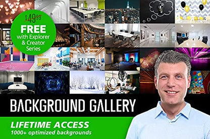 Valera 90in Green Screen Backdrop with Stand for Streaming, Ultra Portable 2 Min Setup, Portrait & Landscape, Tripod & Wall Mount, for Tiktok Zoom Video Meetings & More, +1k Free Backgrounds Included - size: 90 Inch