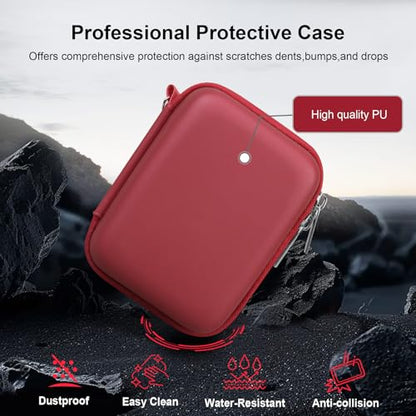 RAIALL Carrying Case for Canon PowerShot ELPH 360 HS A/IXY 650/ Canon IXUS 285 HS/Sony DSCW830/ CAMKORY/VAHOIALD Digital Camera, Vlogging Camera Travel Bag, Mesh Pocket for Batteries, Red - color: Red