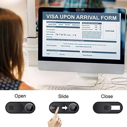 Laptop Camera Cover Slide, 2.0 Ultra-Thin Webcam Cover Slide Compatible for Laptop Table Apple MacBook iPad Pro iMac Cell Phone,Camera Cover Slide-Protect Your Privacy Security(3-Pack) - color: 3 PCS