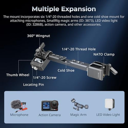 SmallRig Camera Monitor Mount w/Quick Release NATO Clamp, Cold Shoe Mount | Anti-Twist Design for DJI RS 4 Mini/RS 2 / RSC 2 / RS 3 / RS 3 Pro/RS 3 Mini - style: Classic